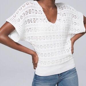 White House Black Market Women’s ‘KIMONO’ white pullover sweater